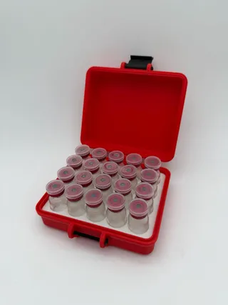 3mL Vial Storage Box, 20 Count 3D Printed PLA Organizer, Secure Peptide Storage product photo 2