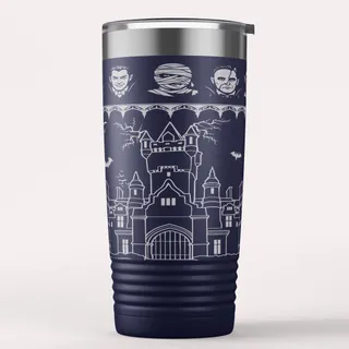 Classic Monsters Tumbler | Laser Engraved Gothic Castle Drinkware product photo 3