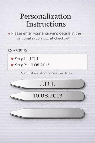 Custom Engraved Stainless Steel Collar Stays – Personalized Groomsmen Wedding Gift product photo 3