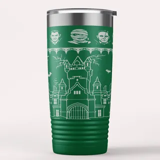 Classic Monsters Tumbler | Laser Engraved Gothic Castle Drinkware product photo 4