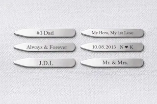 Custom Engraved Stainless Steel Collar Stays – Personalized Groomsmen Wedding Gift product photo 5