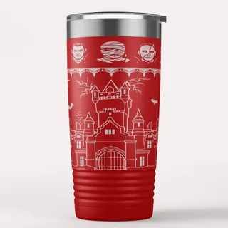 Classic Monsters Tumbler | Laser Engraved Gothic Castle Drinkware product photo 5