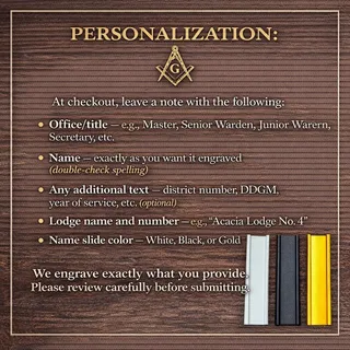 Master Mason Pocket Badge | Personalized Laser Engraved Acrylic Name Badge | Freemason Gift for Him product photo 7