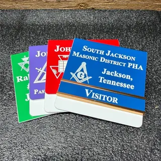 Custom Masonic Pocket Badge | Laser Engraved Acrylic Name Badge | Blue Lodge Freemasonry Accessories product photo 2