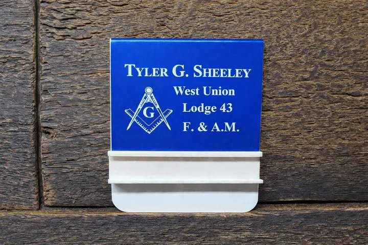 Master Mason Pocket Badge | Personalized Laser Engraved Acrylic Name Badge | Freemason Gift for Him product photo 1