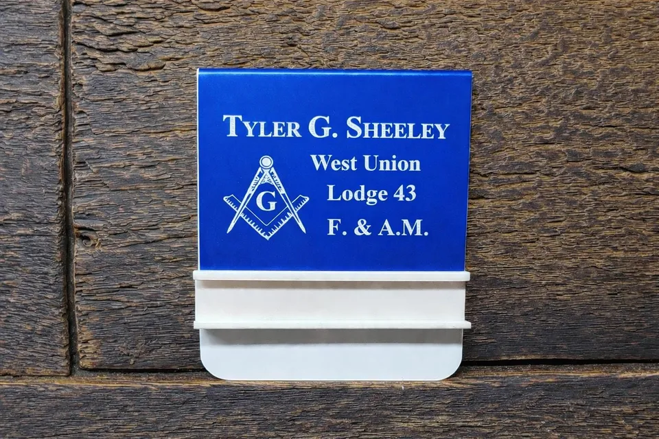 Master Mason Pocket Badge | Personalized Laser Engraved Acrylic Name Badge | Freemason Gift for Him product photo 1